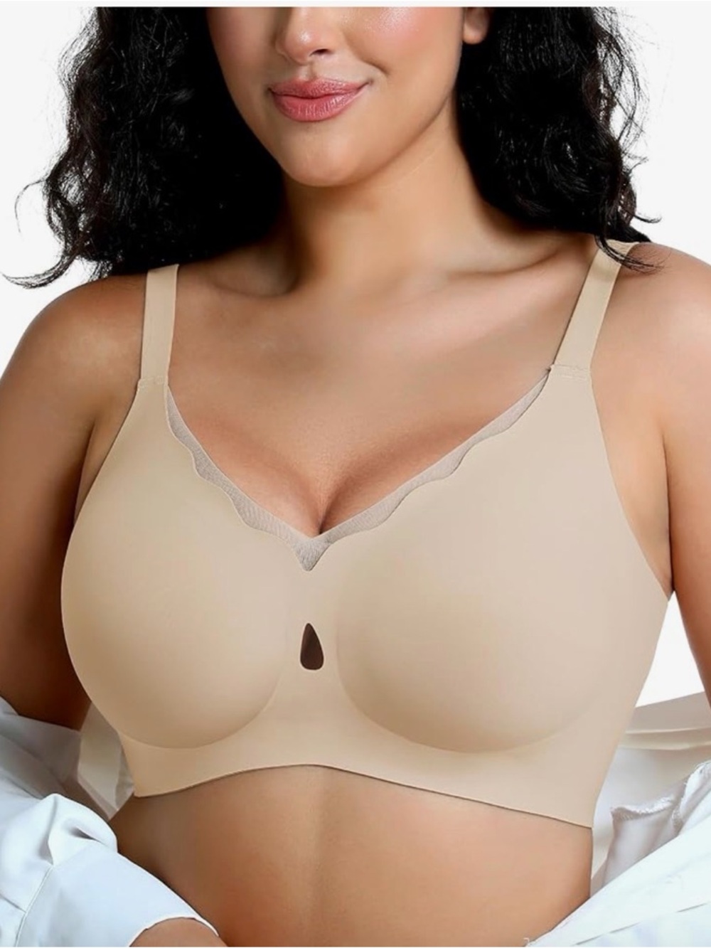 Jelly Bra No Underwire Mesh Wireless Crossover Bra Seamless Full Coverage Bra 3X